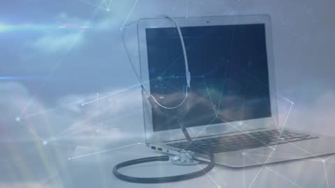 Digital Health Networking Concept with Laptop and Stethoscope