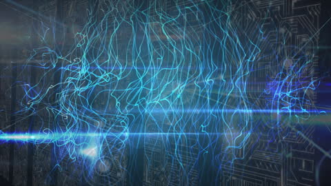 Dynamic Blue Waves and Lights Over Server Concepts