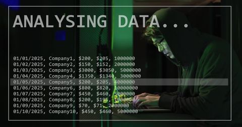 Hooded Hacker Analyzing Data on Laptop in Dark Room - Download Free Stock Images Pikwizard.com
