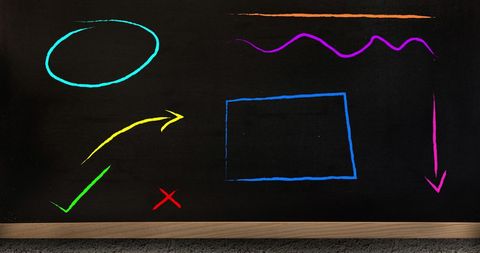 Colorful Chalk Doodles on Blackboard Background - Download Free Stock Images Pikwizard.com
