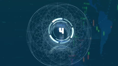 Futuristic Digital Network Interface and Global Data Connections