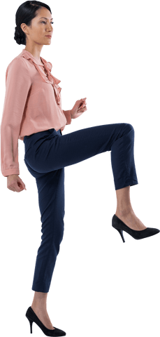 Confident Businesswoman Striding Transparent Background