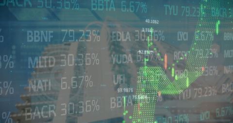 Global Financial Data Overlaying Metropolitan Skyline - Download Free Stock Images Pikwizard.com
