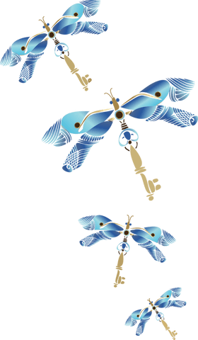 transparent design blue mechanical birds with skeleton keys - Download Free Stock Videos Pikwizard.com