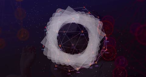 Abstract digital network with data graphical overlay