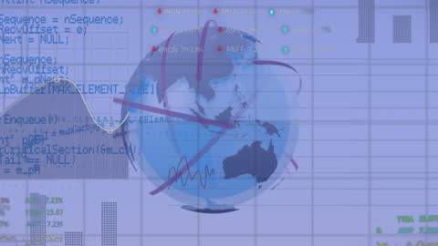 Global Business and Data Processing Concept with World Map