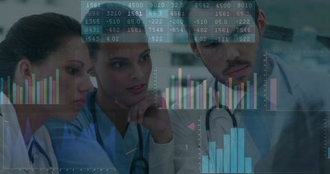 Medical Professionals Analyzing Data in Modern Clinical Setting