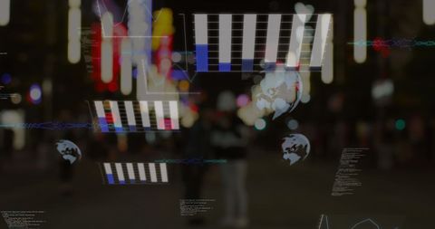 digital data overlay on urban traffic scene with abstract global elements - Download Free Stock Images Pikwizard.com