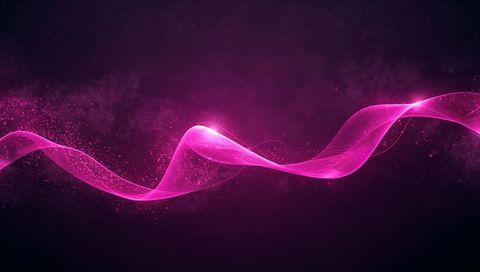 Glowing Pink Wave on Dark Purple Abstract Background