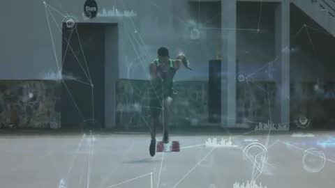 Athlete Sprinting Drill with Digital Metrics Insights