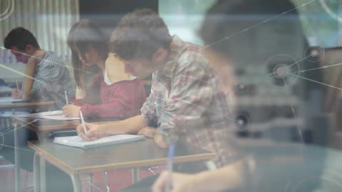 Digital Network Overlay on Diverse University Classroom