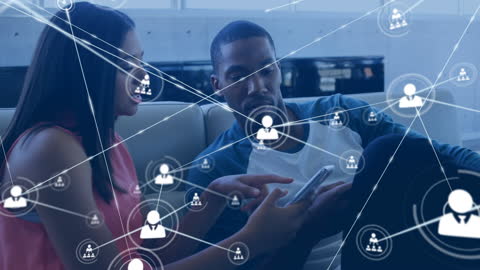 Diverse Team Engaging with Digital Network Technology