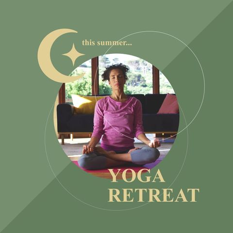 Woman Meditating for Yoga Retreat Promotion