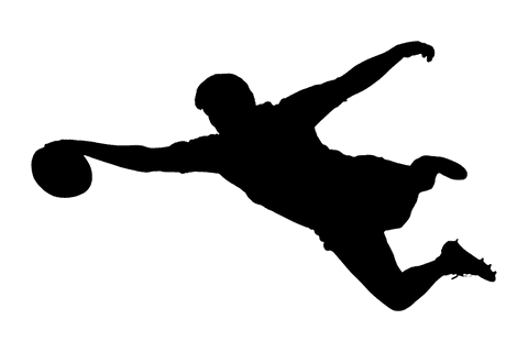 Rugby player silhouette on transparent background stock vector png