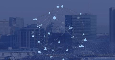Digital Networking Globe Over Modern Cityscape - Download Free Stock Images Pikwizard.com