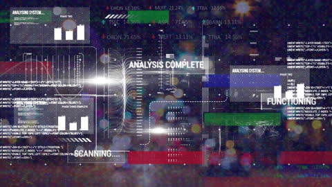 Data Processing Display with Futuristic Interface