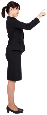 Businesswoman Pointing Fingertip Gesture Transparent Background