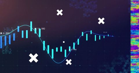 Data Visualization with Abstract Digital Graphs and Croses - Download Free Stock Images Pikwizard.com