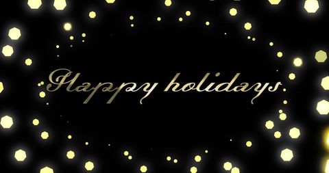 Elegant 'happy holidays' text with glowing light pattern
