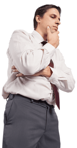 transparent businessman in deep thought pose - Download Free Stock Videos Pikwizard.com