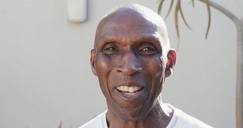 Joyful African American Senior Man Outdoors