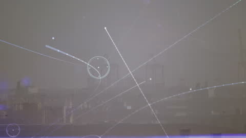 Digital Network Animation Over Global Landscape