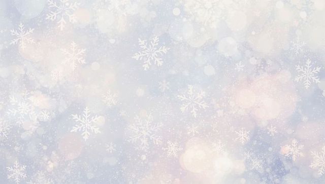 Dreamy pastel snowflakes and bokeh lights winter background with soft glow