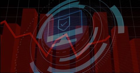 Holographic interface displaying cybersecurity analytics data