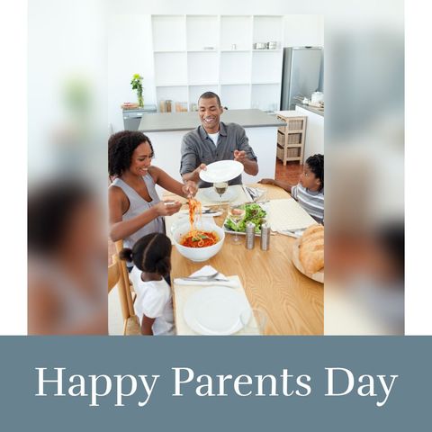 happy parents day with family dining together - Download Free Stock Templates Pikwizard.com