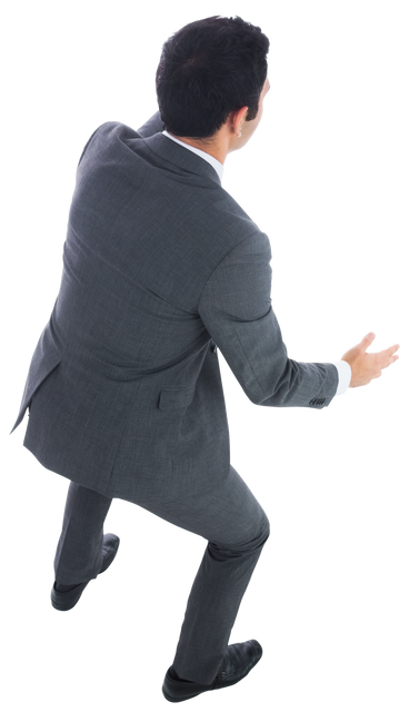 Back View Of Biracial Businessman Gesturing, Transparent Background - Download Free Stock Videos Pikwizard.com