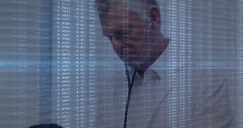 Doctor Using Stethoscope with Data Overlay in Clinical Examination