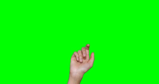 Female Hand Touching Invisible Screen Isolated on Green Background - Download Free Stock Images Pikwizard.com