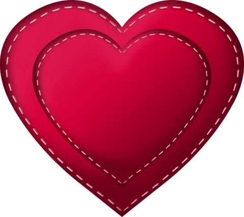 red layered hearts on transparent background with stitch detail - Download Free Stock Videos Pikwizard.com