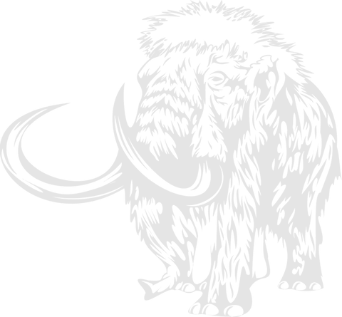 Woolly mammoth silhouette on transparent background