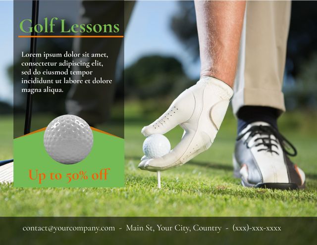 Promotional Flyer for Golf Lessons with Professional Training - Download Free Stock Templates Pikwizard.com