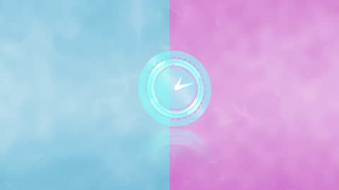 Digital Clock Animation on Vibrant Background
