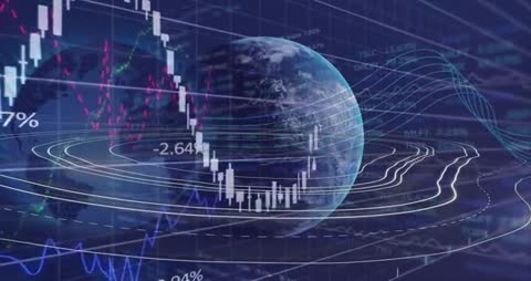 Global Financial Market Animation with Stock Graphs and Data