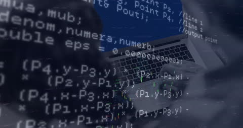 Data Processing Animation Over Business Team with Laptop