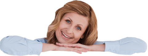Smiling Woman in Business Attire with Transparent Background