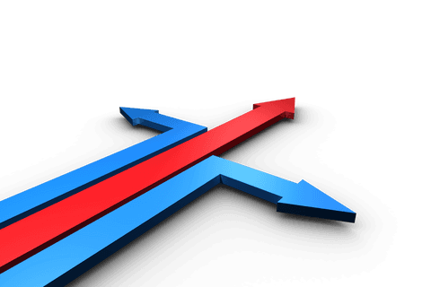 intersecting red and blue arrows on transparent background - Download Free Stock Videos Pikwizard.com