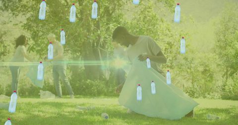 Community Volunteers Engaged in Recycling Digital Concept