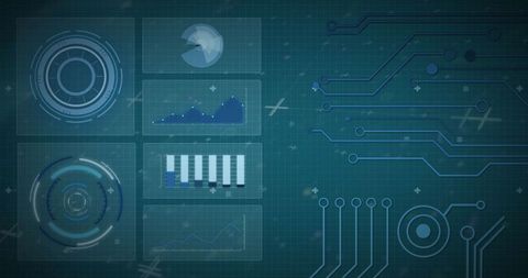 Futuristic Digital Interface with Circuit Board Graphics - Download Free Stock Images Pikwizard.com