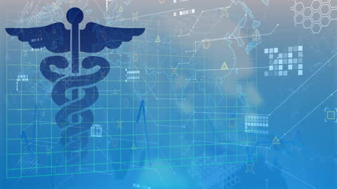 Digital Health Concept with Caduceus and Analytics Over World Map