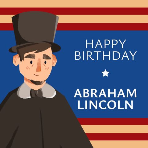cartoon abraham lincoln against patriotic american flag backdrop - Download Free Stock Templates Pikwizard.com