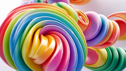 Colorful 3D Twisting Ribbons with Rainbow Gradients