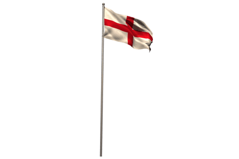 transparent england flag waving on metal pole against clear background - Download Free Stock Videos Pikwizard.com