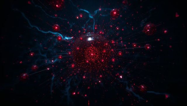 Radiant Red Particles in Dark Cosmic Space