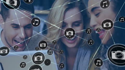 Digital Connections Concept with Diverse Team Using Tablet