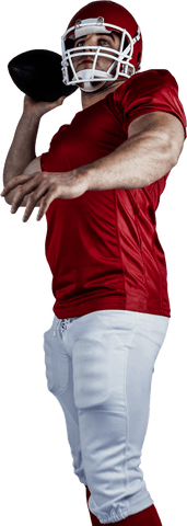 Transparent american football player throwing