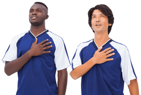 football players respecting anthem in transparent background - Download Free Stock Videos Pikwizard.com